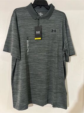 Under Armour Men's Heathered Charcoal Performance Polo Sz 2xl